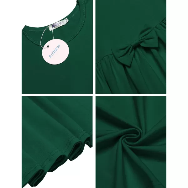 Arshiner Girls Long Sleeve Dress A line Twirly Skater Casual Bow Tie Dress
