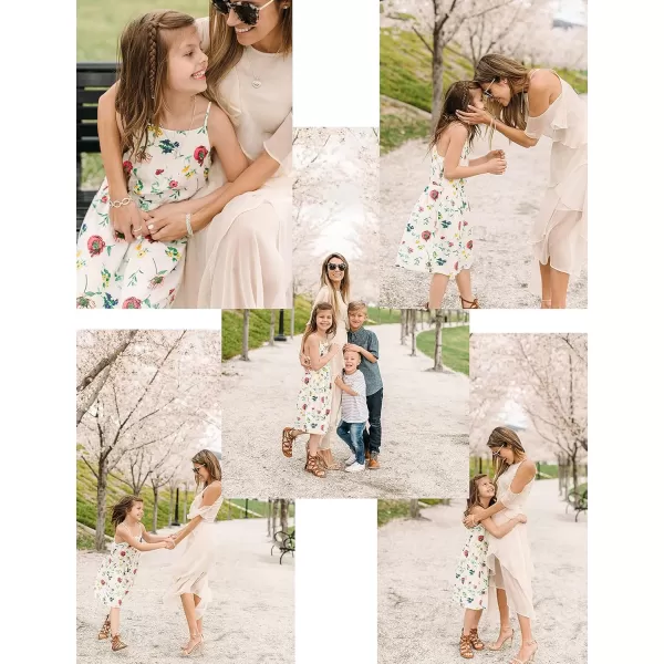 Arshiner Girl's Spaghetti Strap Button Down Midi Sleeveless Summer Casual Sundress A-line Dress with Pockets