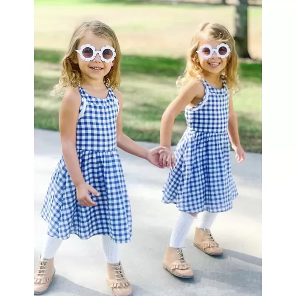 Arshiner Girl's Spaghetti Strap Button Down Midi Sleeveless Summer Casual Sundress A-line Dress with Pockets