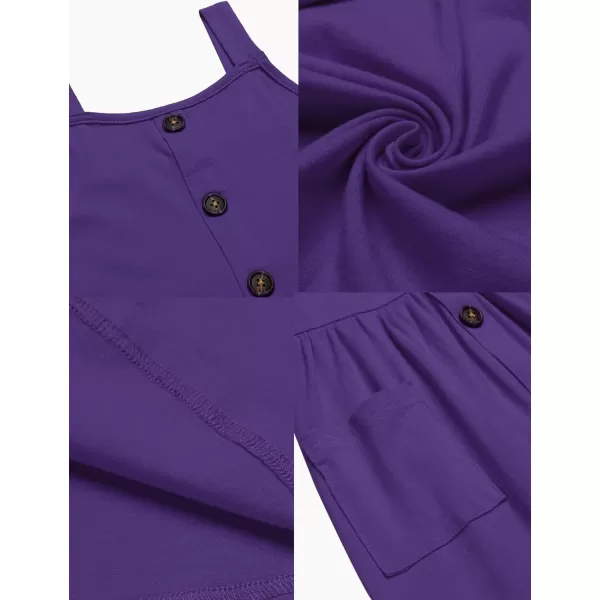 Arshiner Girl's Spaghetti Strap Button Down Midi Sleeveless Summer Casual Sundress A-line Dress with Pockets