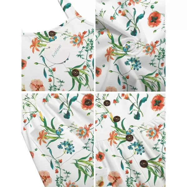 Arshiner Girl's Spaghetti Strap Button Down Midi Sleeveless Summer Casual Sundress A-line Dress with Pockets
