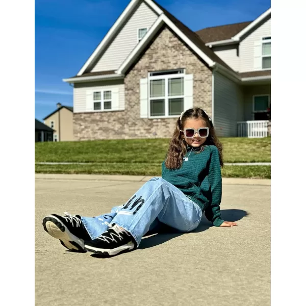 Arshiner Girls Sweatshirt Waffle Cropped Hoodies Casual Long Sleeve Pullover Tops for Kids