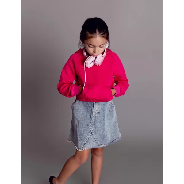 Arshiner Girls Sweatshirt Waffle Cropped Hoodies Casual Long Sleeve Pullover Tops for Kids