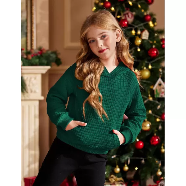 Arshiner Girls Sweatshirt Waffle Cropped Hoodies Casual Long Sleeve Pullover Tops for Kids