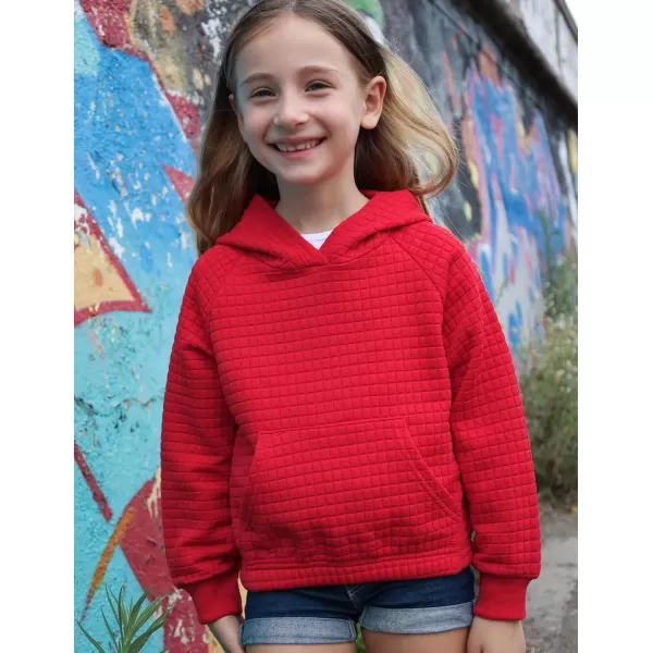 Arshiner Girls Sweatshirt Waffle Cropped Hoodies Casual Long Sleeve Pullover Tops for Kids