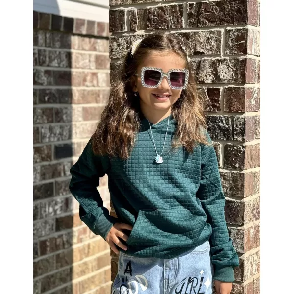 Arshiner Girls Sweatshirt Waffle Cropped Hoodies Casual Long Sleeve Pullover Tops for Kids