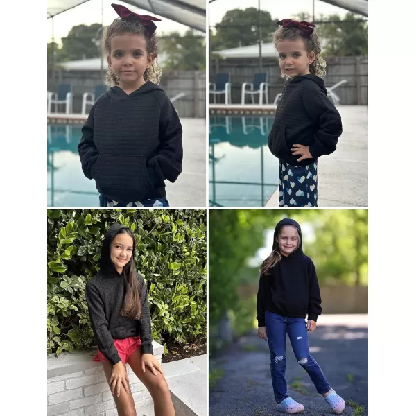 Arshiner Girls Sweatshirt Waffle Cropped Hoodies Casual Long Sleeve Pullover Tops for Kids