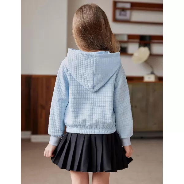 Arshiner Girls Sweatshirt Waffle Cropped Hoodies Casual Long Sleeve Pullover Tops for Kids