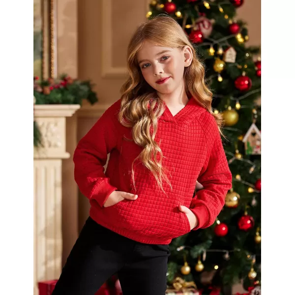 Arshiner Girls Sweatshirt Waffle Cropped Hoodies Casual Long Sleeve Pullover Tops for Kids