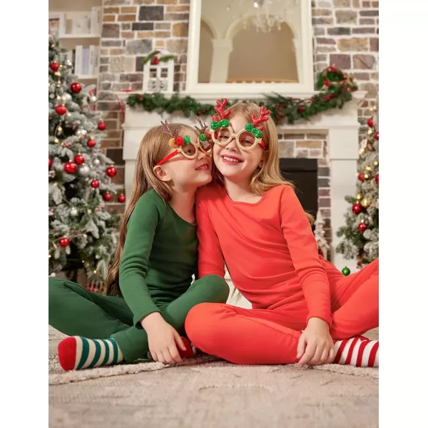 Arshiner Girls Thermal Underwear Set Long Johns Fleece Lined Kids Base Layer Top Bottom
