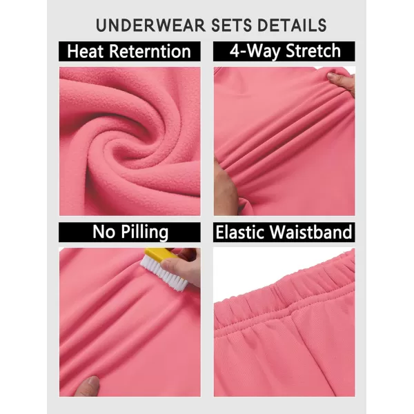 Arshiner Girls Thermal Underwear Set Long Johns Fleece Lined Kids Base Layer Top Bottom