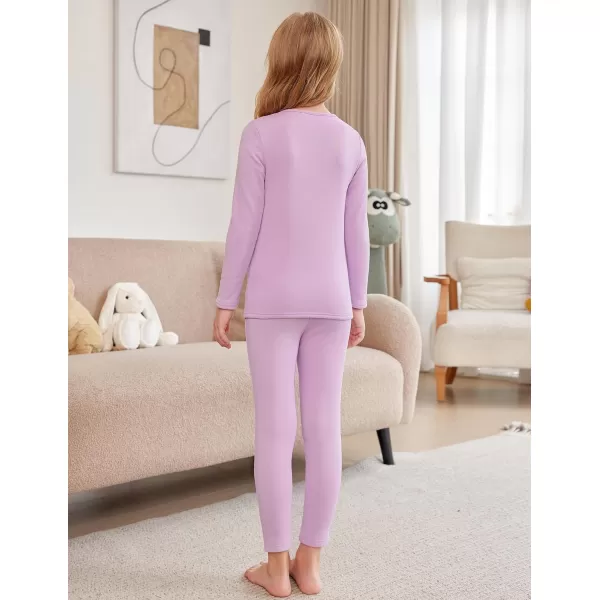 Arshiner Girls Thermal Underwear Set Long Johns Fleece Lined Kids Base Layer Top Bottom
