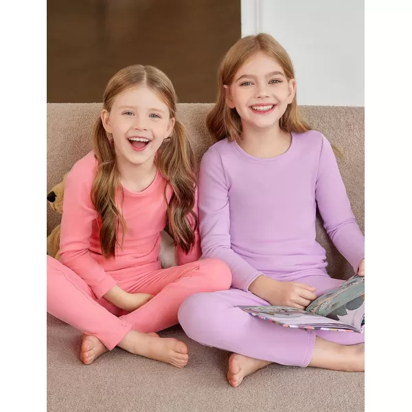Arshiner Girls Thermal Underwear Set Long Johns Fleece Lined Kids Base Layer Top Bottom