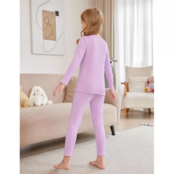 Arshiner Girls Thermal Underwear Set Long Johns Fleece Lined Kids Base Layer Top Bottom