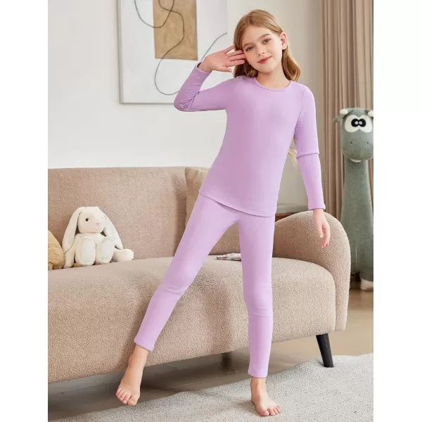 Arshiner Girls Thermal Underwear Set Long Johns Fleece Lined Kids Base Layer Top Bottom
