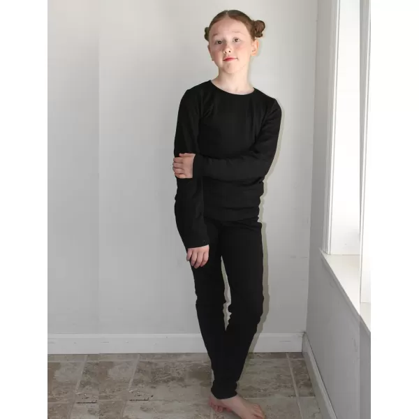 Arshiner Girls Thermal Underwear Set Long Johns Fleece Lined Kids Base Layer Top Bottom