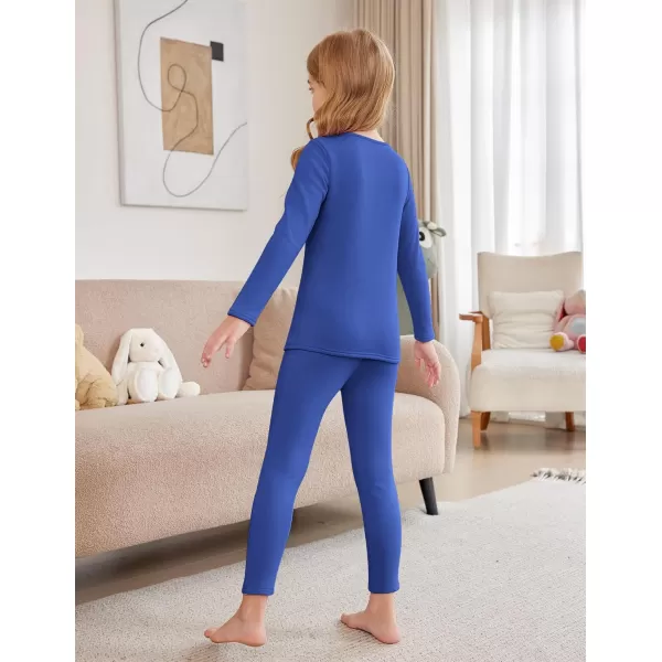 Arshiner Girls Thermal Underwear Set Long Johns Fleece Lined Kids Base Layer Top Bottom