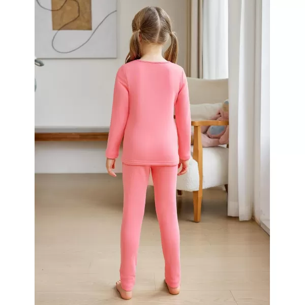 Arshiner Girls Thermal Underwear Set Long Johns Fleece Lined Kids Base Layer Top Bottom