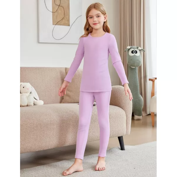 Arshiner Girls Thermal Underwear Set Long Johns Fleece Lined Kids Base Layer Top Bottom
