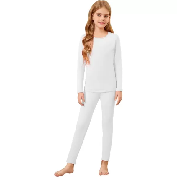 Arshiner Girls Thermal Underwear Set Long Johns Fleece Lined Kids Base Layer Top Bottom