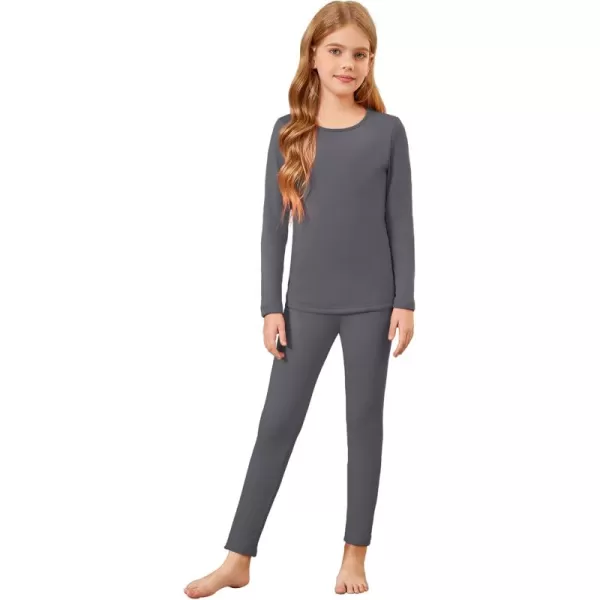 Arshiner Girls Thermal Underwear Set Long Johns Fleece Lined Kids Base Layer Top Bottom