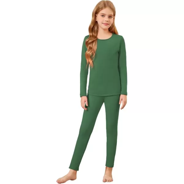 Arshiner Girls Thermal Underwear Set Long Johns Fleece Lined Kids Base Layer Top Bottom