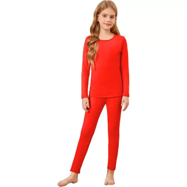 Arshiner Girls Thermal Underwear Set Long Johns Fleece Lined Kids Base Layer Top Bottom