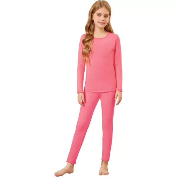 Arshiner Girls Thermal Underwear Set Long Johns Fleece Lined Kids Base Layer Top Bottom