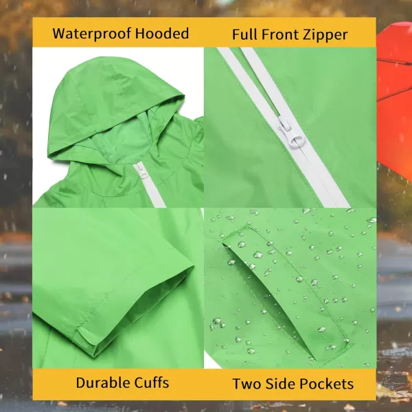 Arshiner Boys Girls Hooded Rain Jackets Waterproof Rain coats Packable Windbreaker for Kids Lightweight Jackets
