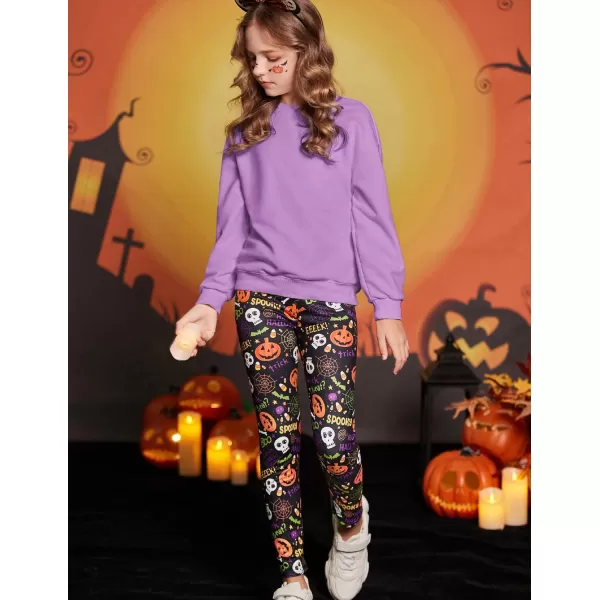 Arshiner Girl's Ankle Length Leggings 3-Pack Printing Flower Kids Classic Stretch Pants 4-14Y