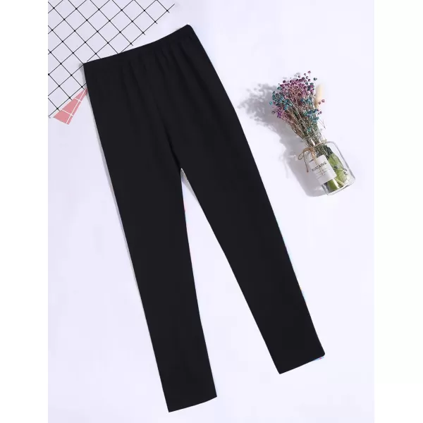 Arshiner Girl's Ankle Length Leggings 3-Pack Printing Flower Kids Classic Stretch Pants 4-14Y