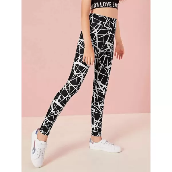 Arshiner Girl's Ankle Length Leggings 3-Pack Printing Flower Kids Classic Stretch Pants 4-14Y