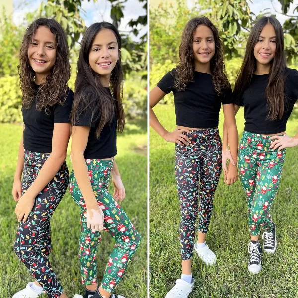 Arshiner Girl's Ankle Length Leggings 3-Pack Printing Flower Kids Classic Stretch Pants 4-14Y