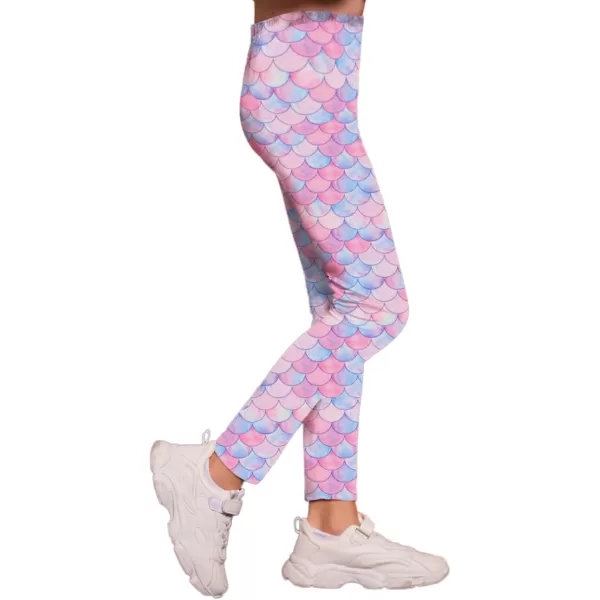 Arshiner Girl's Ankle Length Leggings 3-Pack Printing Flower Kids Classic Stretch Pants 4-14Y