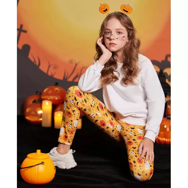 Arshiner Girl's Ankle Length Leggings 3-Pack Printing Flower Kids Classic Stretch Pants 4-14Y