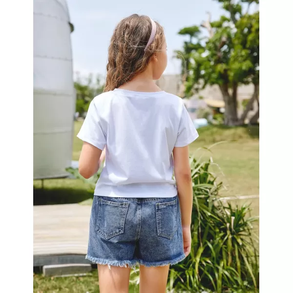 Arshiner Girls Casual Tie Dye Short-Sleeve T-Shirt Cute Print Summer Blouse for Girls Twist Front Tunic Tee Tops