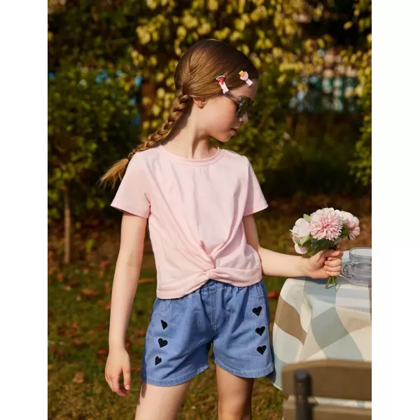 Arshiner Girls Casual Tie Dye Short-Sleeve T-Shirt Cute Print Summer Blouse for Girls Twist Front Tunic Tee Tops