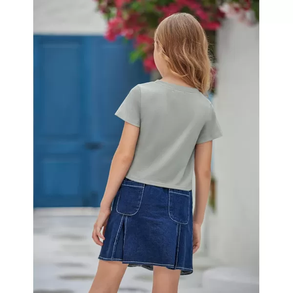 Arshiner Girls Casual Tie Dye Short-Sleeve T-Shirt Cute Print Summer Blouse for Girls Twist Front Tunic Tee Tops