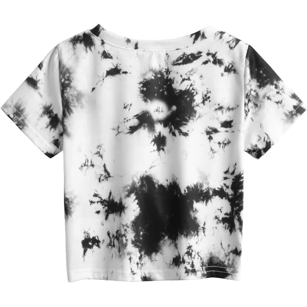 Arshiner Girls Casual Tie Dye Short-Sleeve T-Shirt Cute Print Summer Blouse for Girls Twist Front Tunic Tee Tops