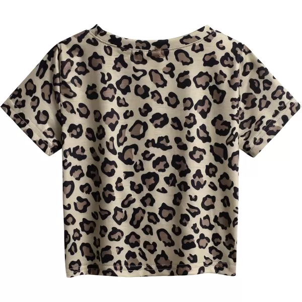 Arshiner Girls Casual Tie Dye Short-Sleeve T-Shirt Cute Print Summer Blouse for Girls Twist Front Tunic Tee Tops