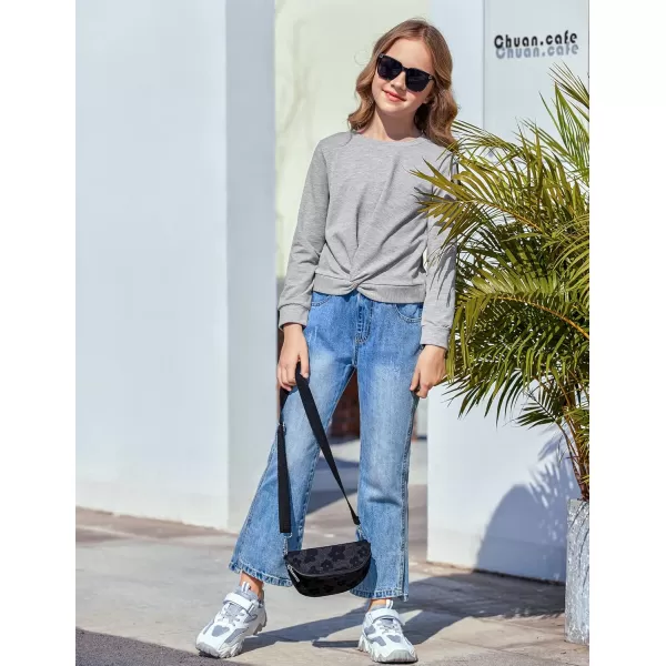 Arshiner Girls Casual Twist Front Lightweight Sweatshirt Tie Dye Printed Long Sleeve Crop Tops Pullover