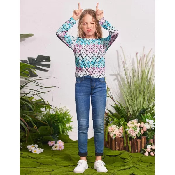 Arshiner Girls Casual Twist Front Lightweight Sweatshirt Tie Dye Printed Long Sleeve Crop Tops Pullover