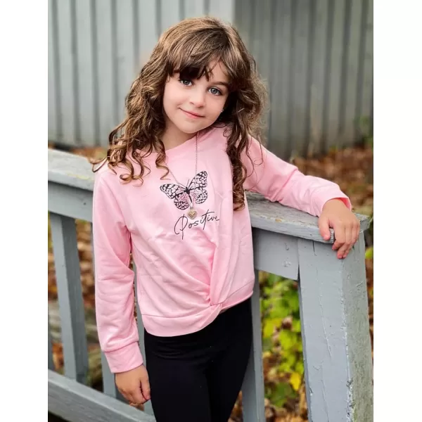 Arshiner Girls Casual Twist Front Lightweight Sweatshirt Tie Dye Printed Long Sleeve Crop Tops Pullover