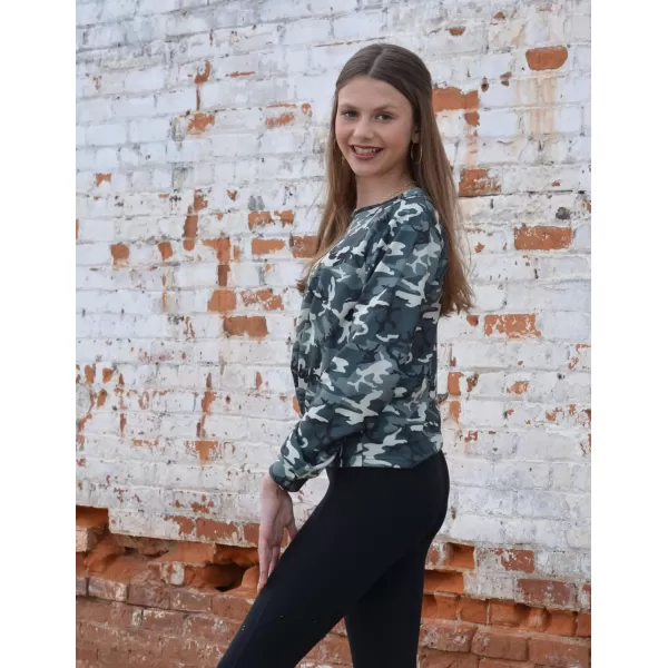Arshiner Girls Casual Twist Front Lightweight Sweatshirt Tie Dye Printed Long Sleeve Crop Tops Pullover