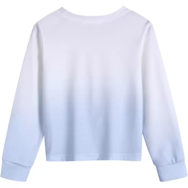 Arshiner Girls Casual Twist Front Lightweight Sweatshirt Tie Dye Printed Long Sleeve Crop Tops Pullover