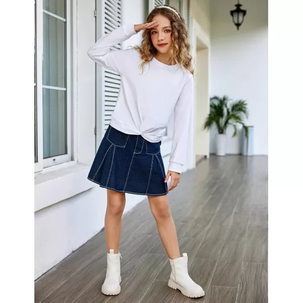Arshiner Girls Casual Twist Front Lightweight Sweatshirt Tie Dye Printed Long Sleeve Crop Tops Pullover