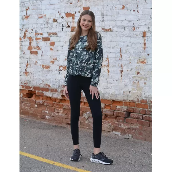 Arshiner Girls Casual Twist Front Lightweight Sweatshirt Tie Dye Printed Long Sleeve Crop Tops Pullover