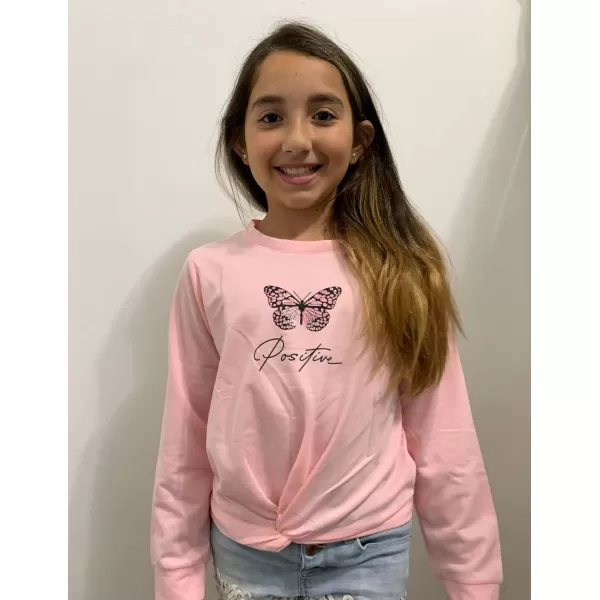 Arshiner Girls Casual Twist Front Lightweight Sweatshirt Tie Dye Printed Long Sleeve Crop Tops Pullover