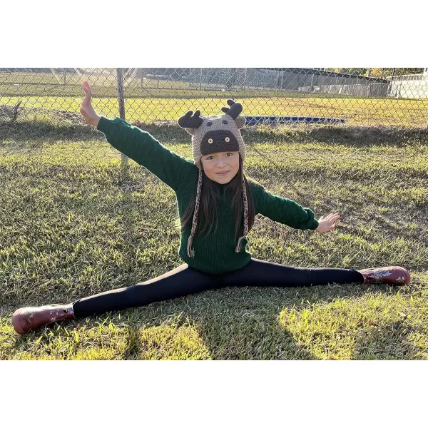 Arshiner Girls Crewneck Sweaters Chunky Lantern Sleeve Knit Jumper Tops Casual Drop Shoulder Pullover Outwear for 5-13 Years