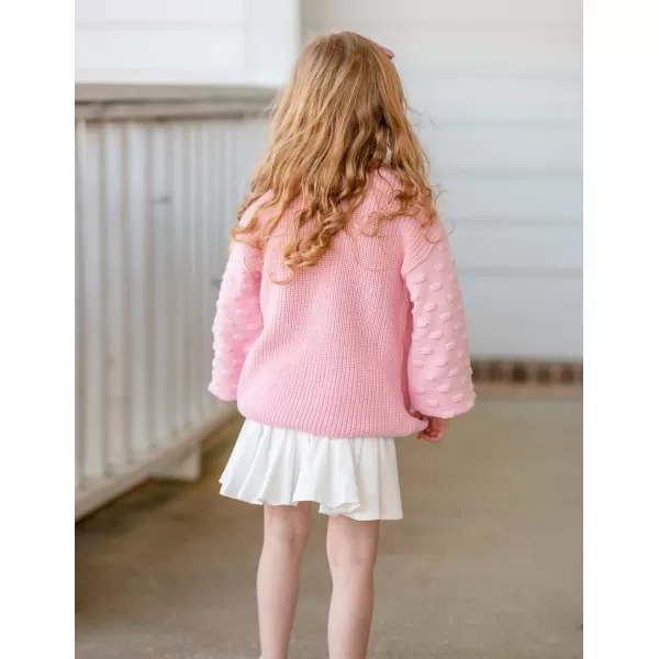 Arshiner Girls Crewneck Sweaters Chunky Lantern Sleeve Knit Jumper Tops Casual Drop Shoulder Pullover Outwear for 5-13 Years